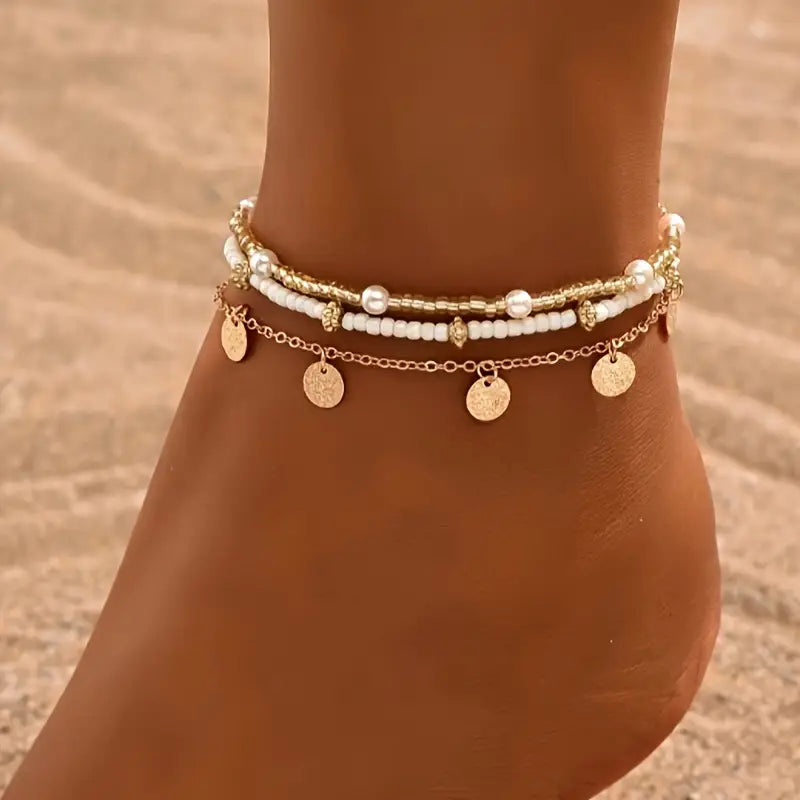 Boho Coastal Anklet Set
