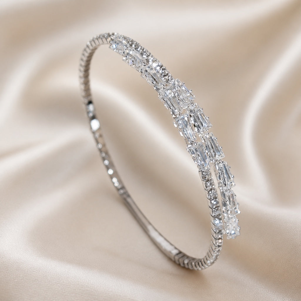 Classic White Gold Cubic Zirconia Bracelet