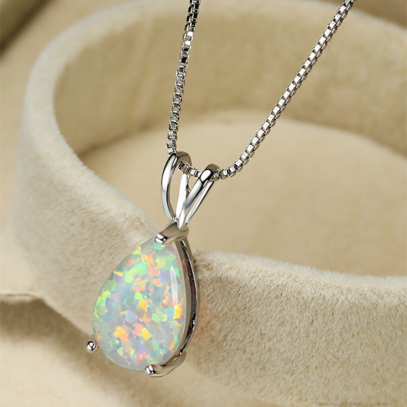 Opal Infinity Pendant Necklace