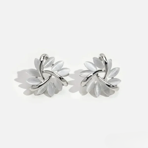 Opal Flower Stud Earrings
