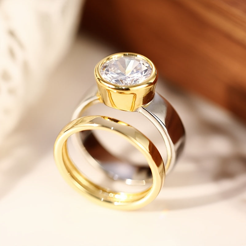 Luxe Round Solitaire Ring Set