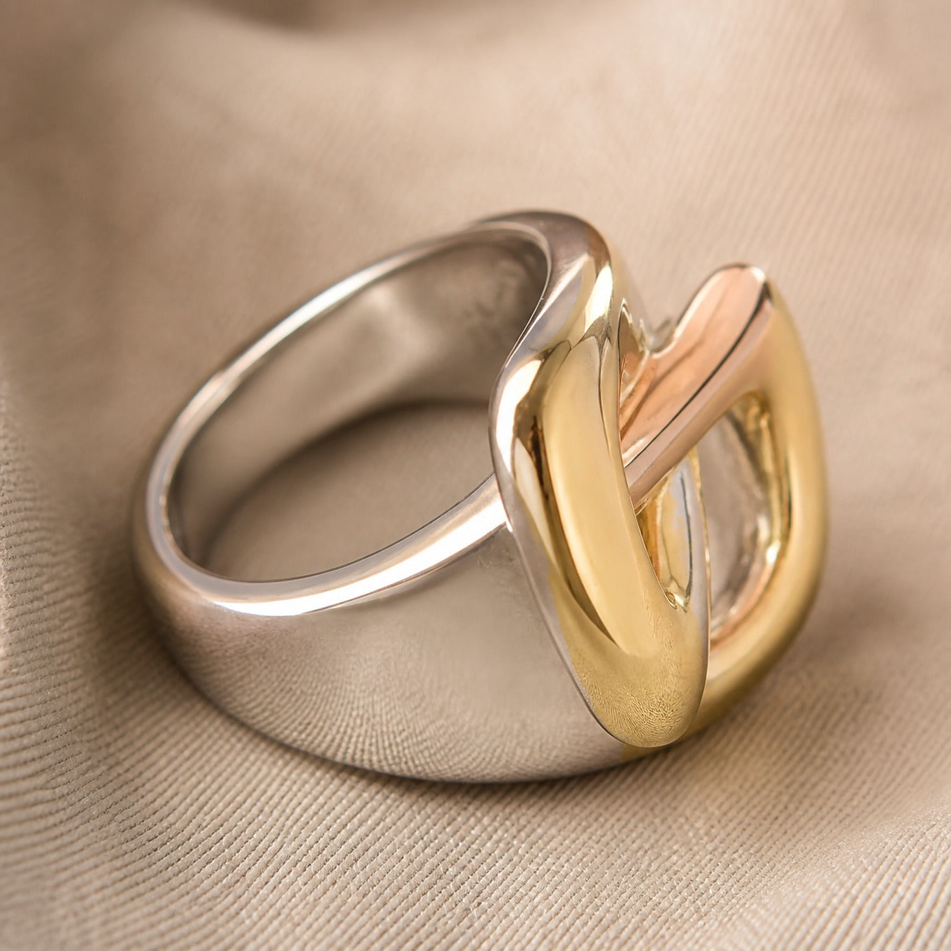 Sculpted Trinity Statement Ring