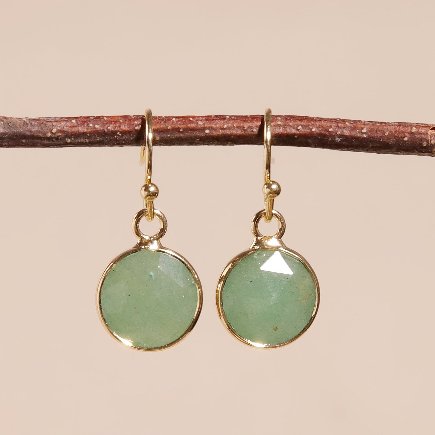 Bohemian Gold Flat Round Earrings