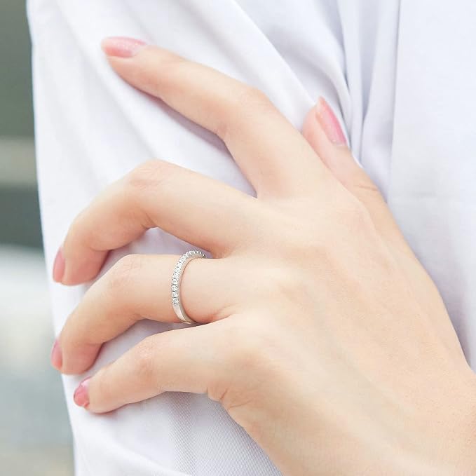 Elegant Thin Crystal Stacking Ring
