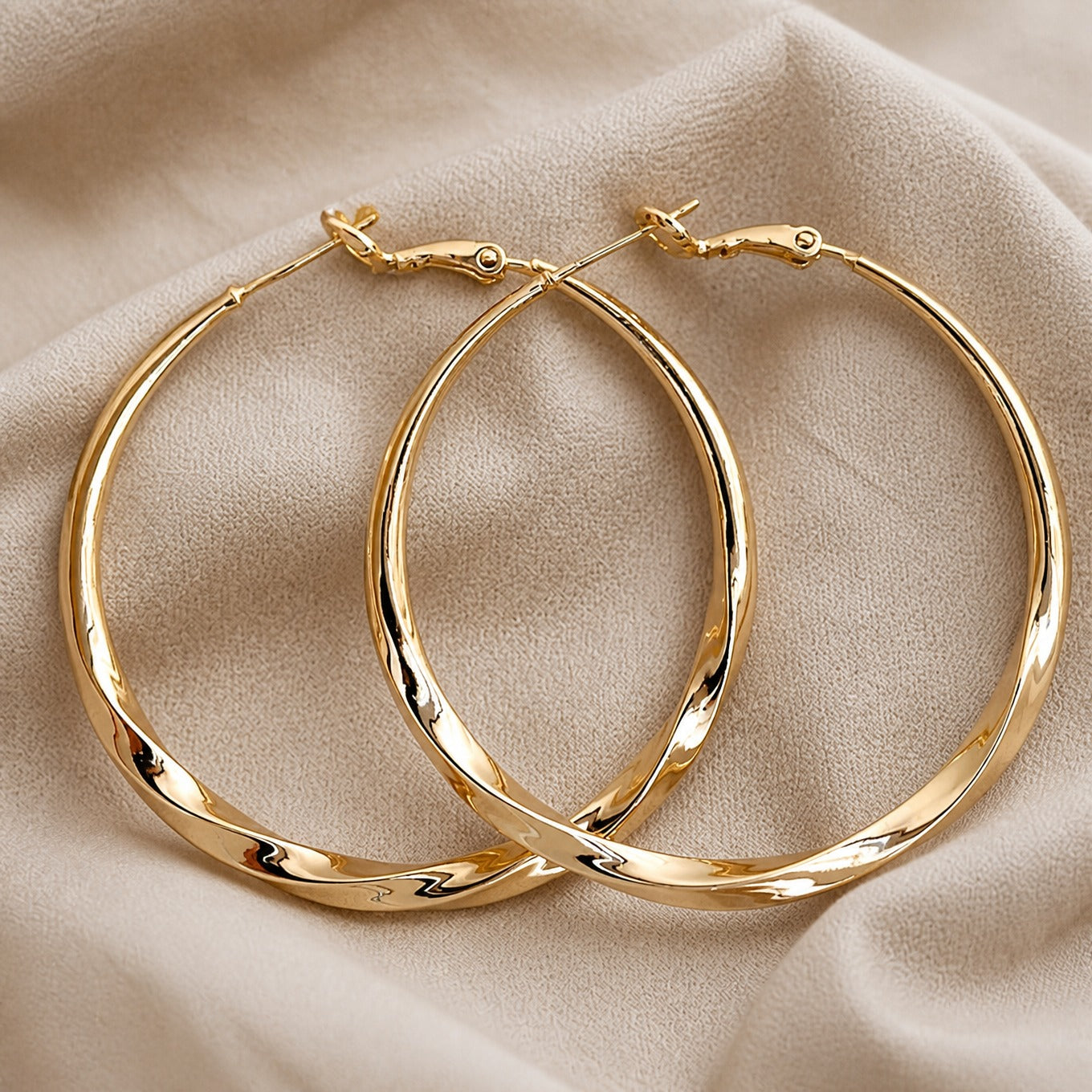 Contemporary Hoop Gold Earrings