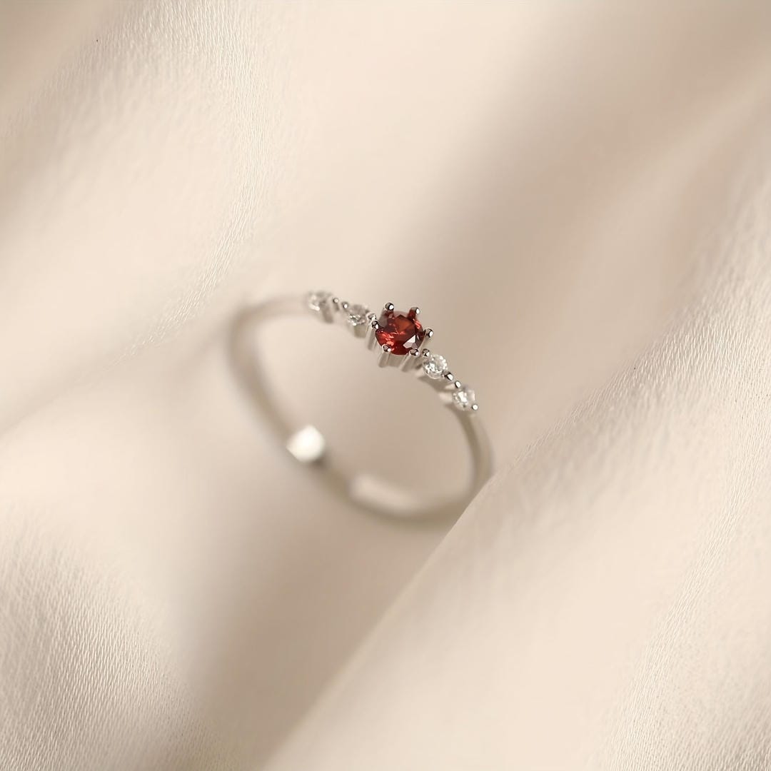 Petite Ruby Crystal Promise Ring