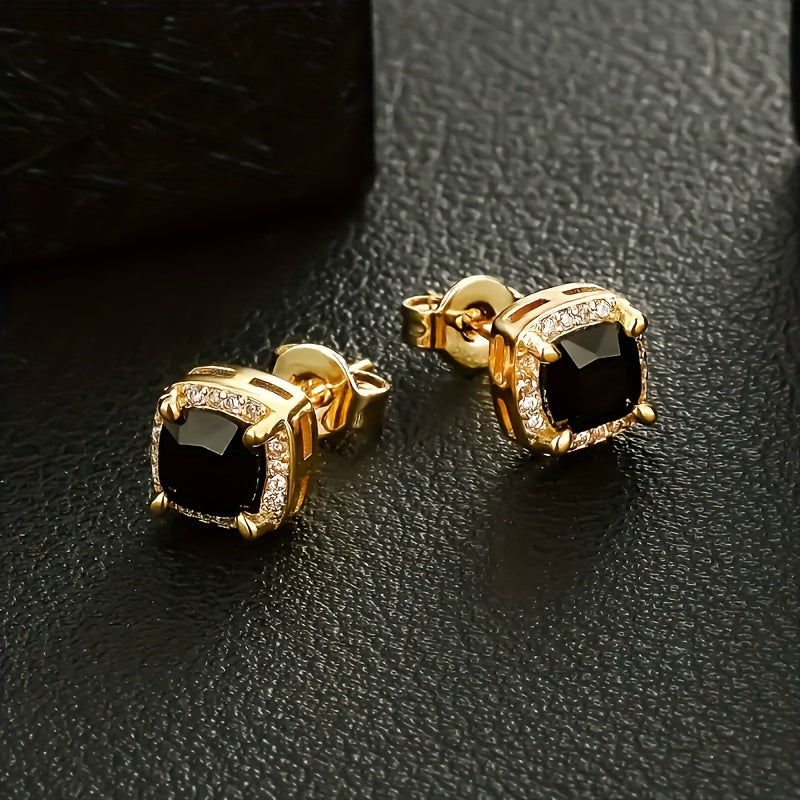 Iced Chics Square Stud Zirconia Earrings