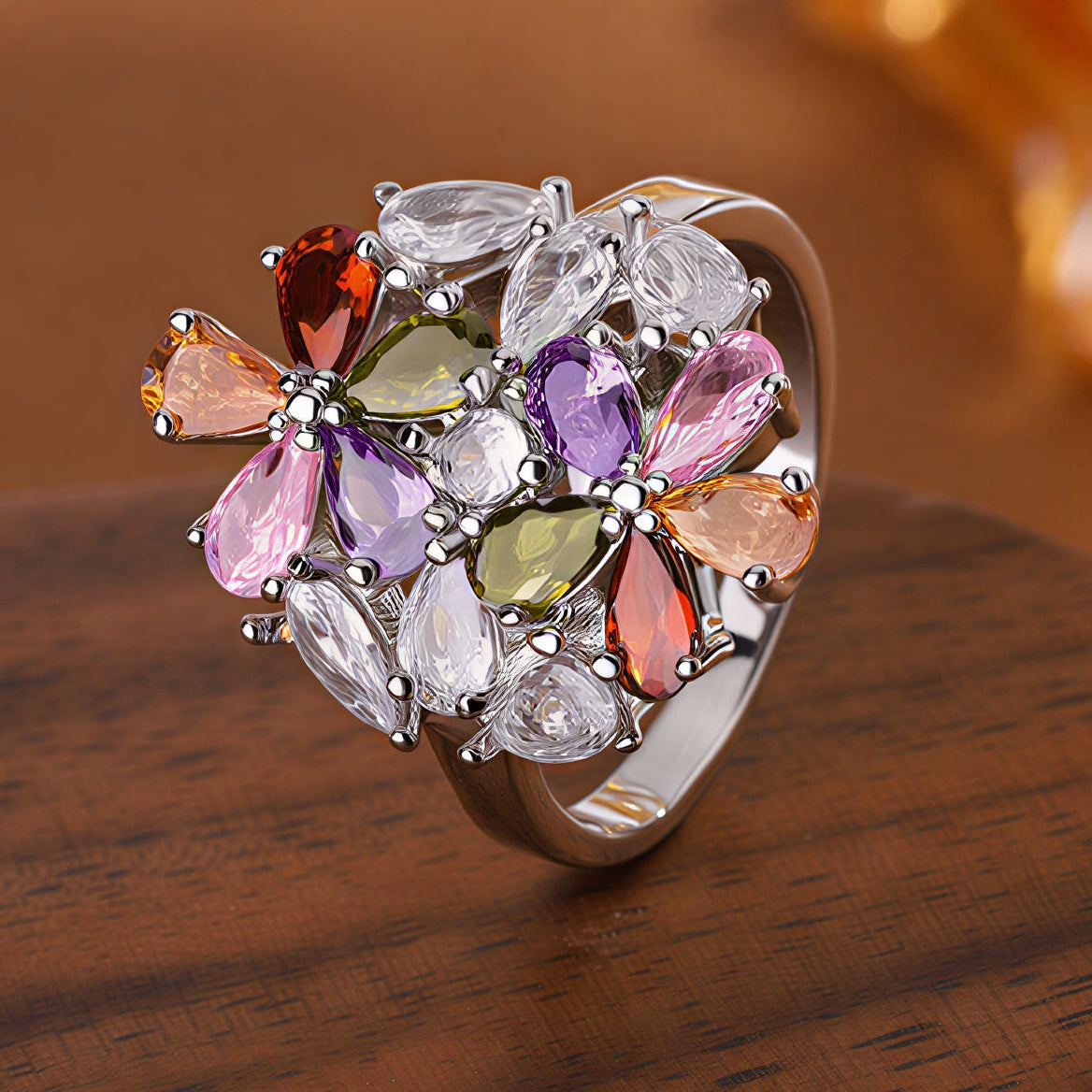 Multicolor Petal Bloom Ring