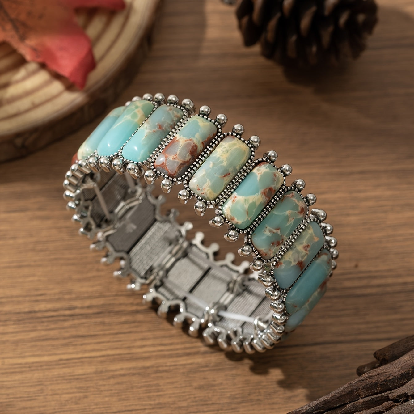 Bohemian Elastic Turquoise Bracelet
