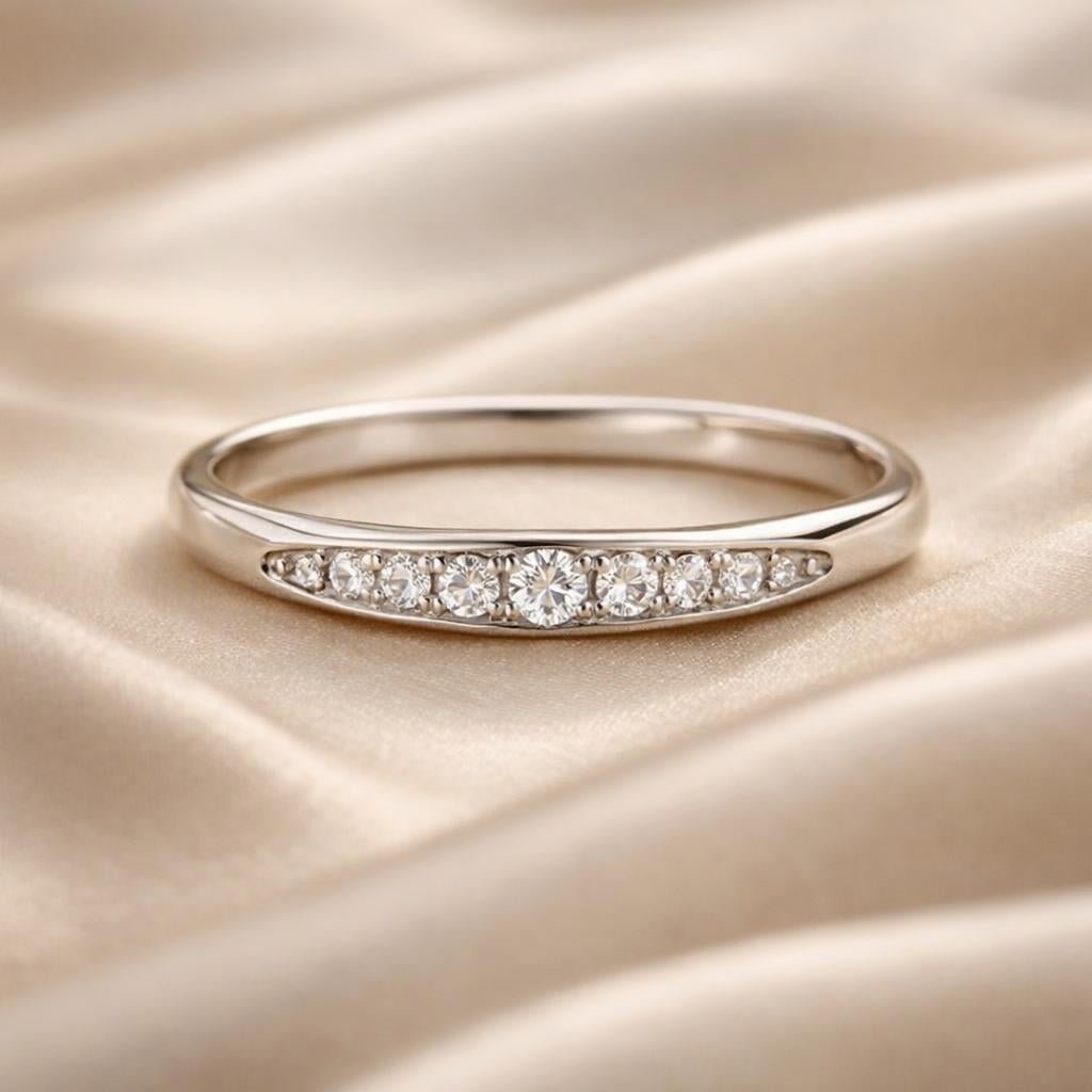 White Gold Micro Pave Zirconia Ring
