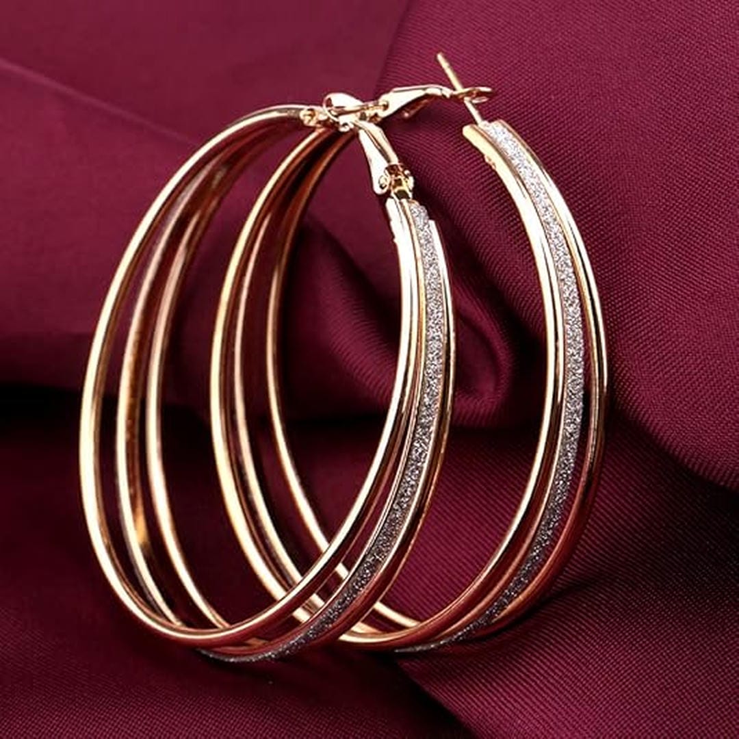 Gold Retro Hoop Earrings