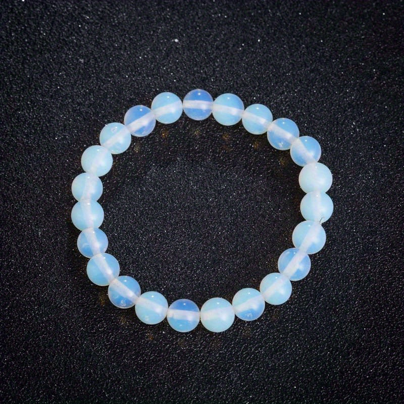Minimalist Glowing Moonstone Bead Bracelet