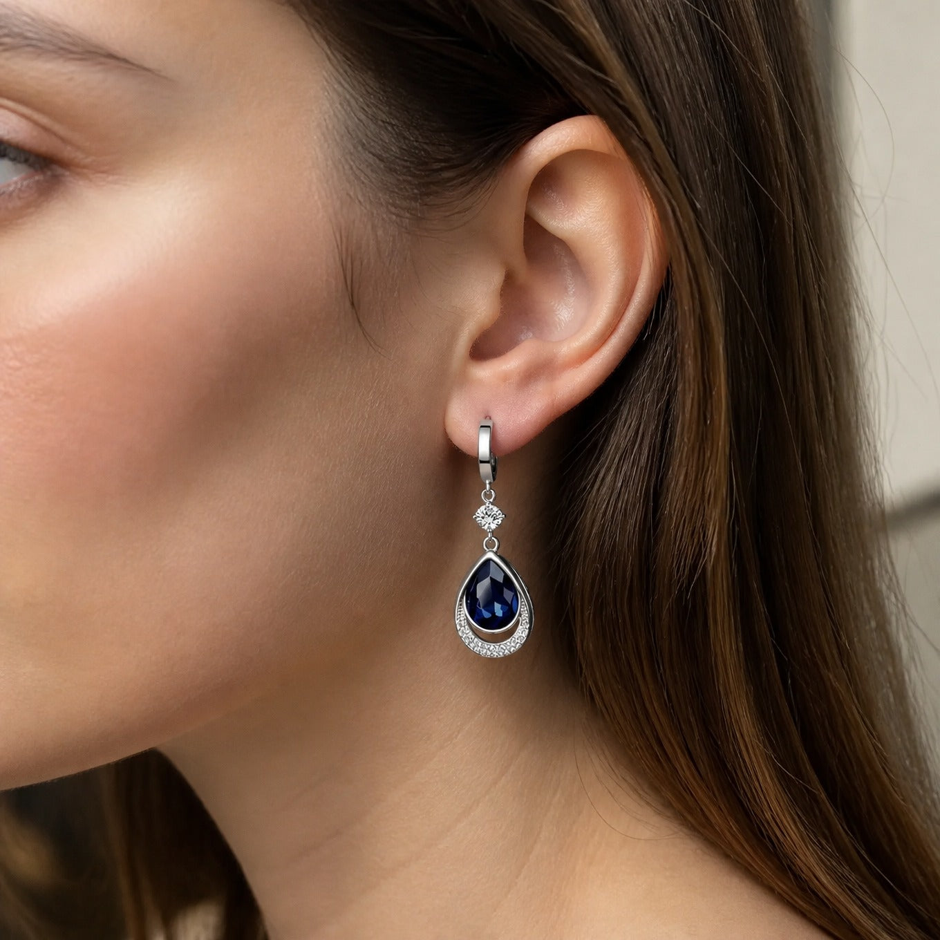 Sapphire Teardrop Earrings
