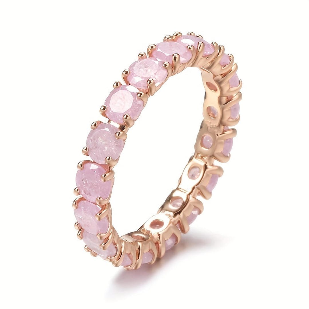 Aqua Crystal Eternity Statement Ring
