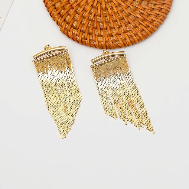 Vintage Golden Curtain Earrings
