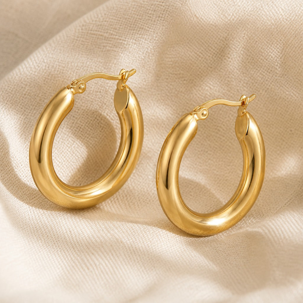 Refined Smooth Hoop Earrings