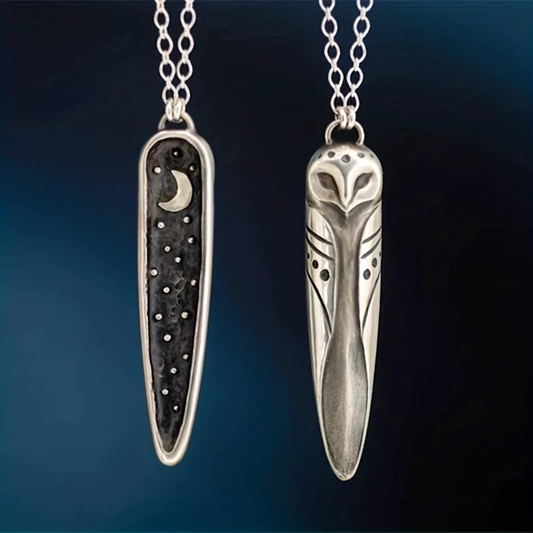Owl Moon Reversible Pendant Necklace