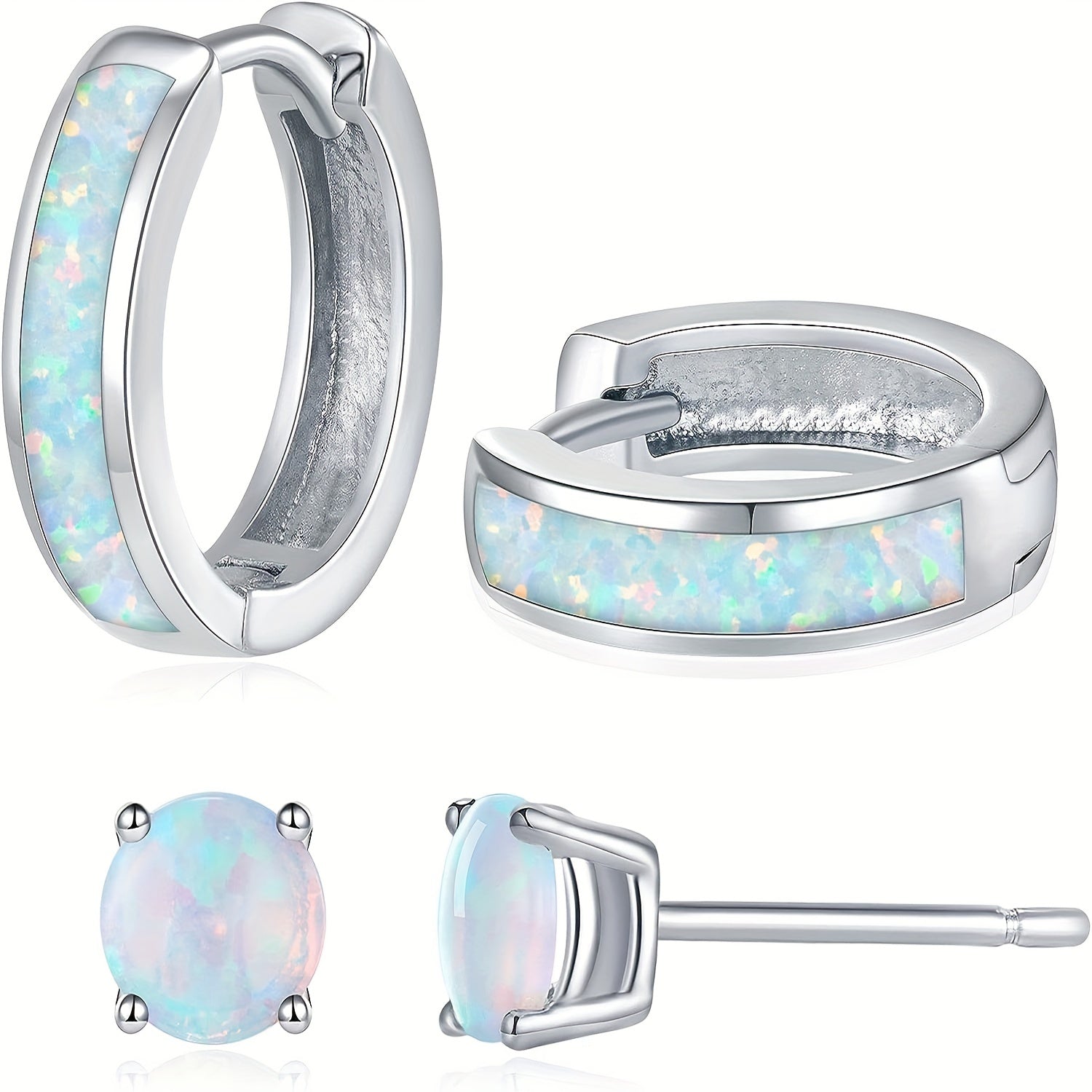 Iridescent Opal Earring Set
