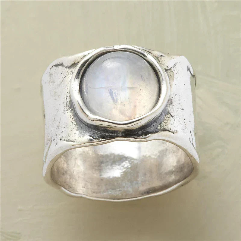Artisan Organic Textured Moonstone Ring