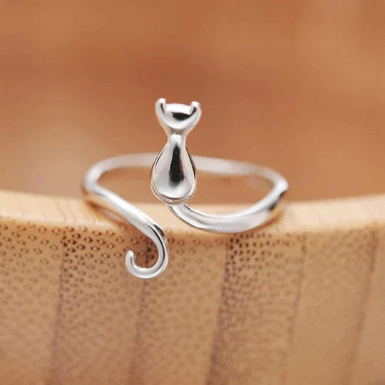 Retro Feline Wrap Ring