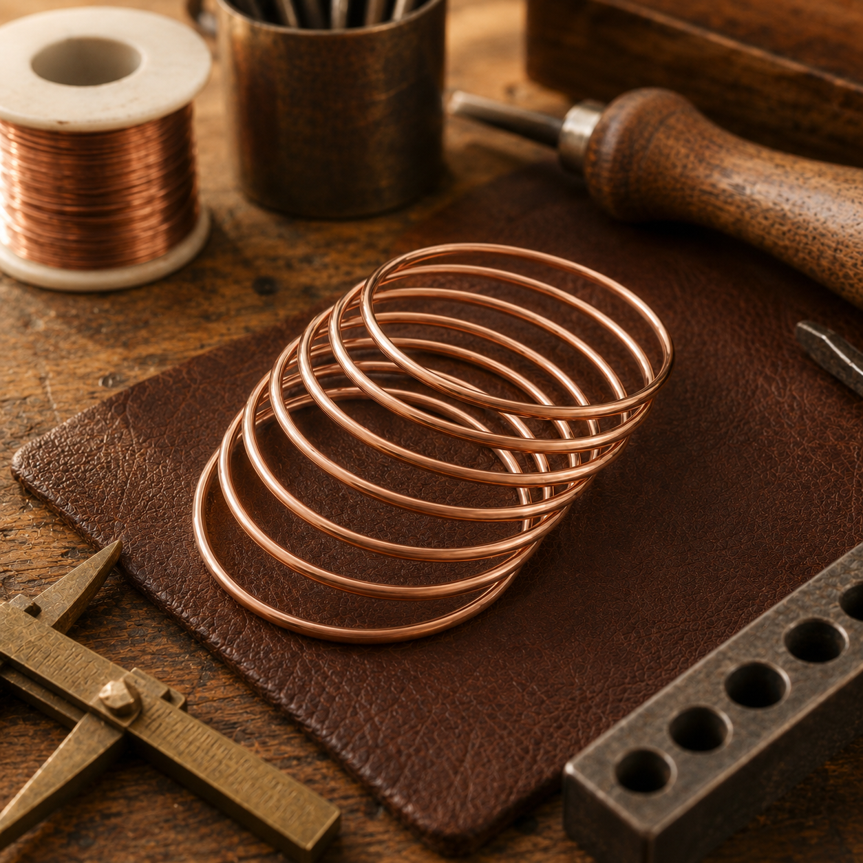 Plain Copper Bangle Set