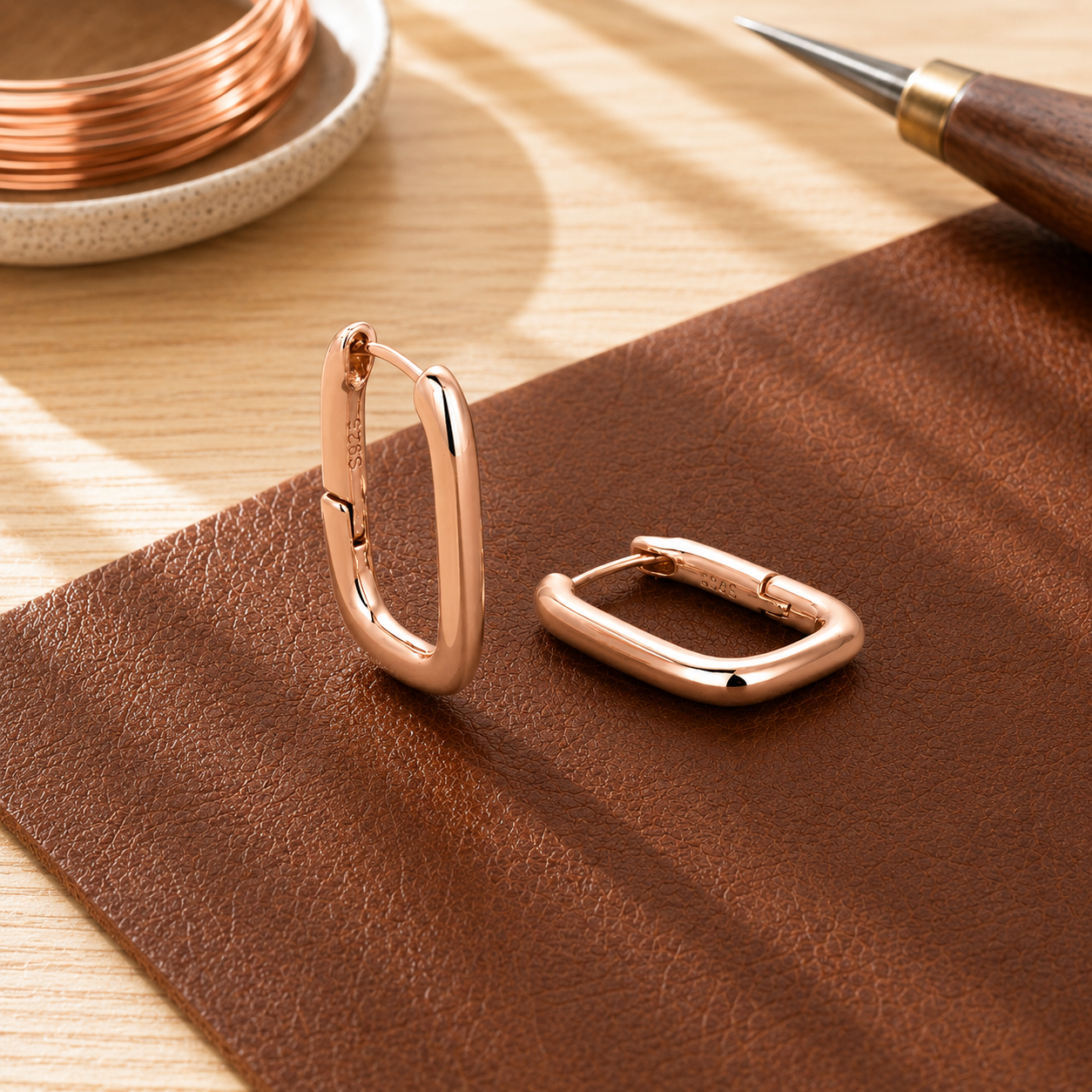 Clasp Copper Earrings