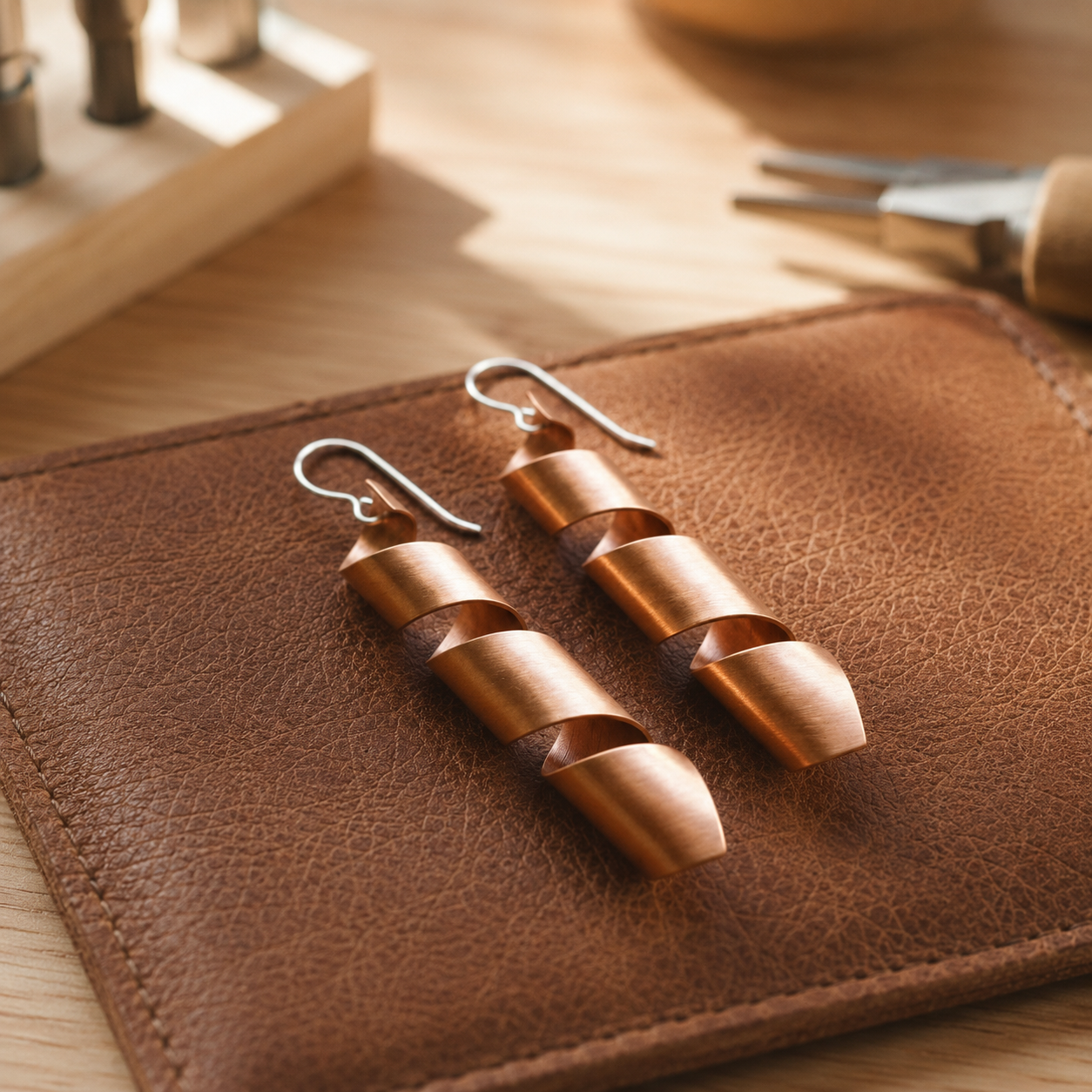 Curl Copper Earrings