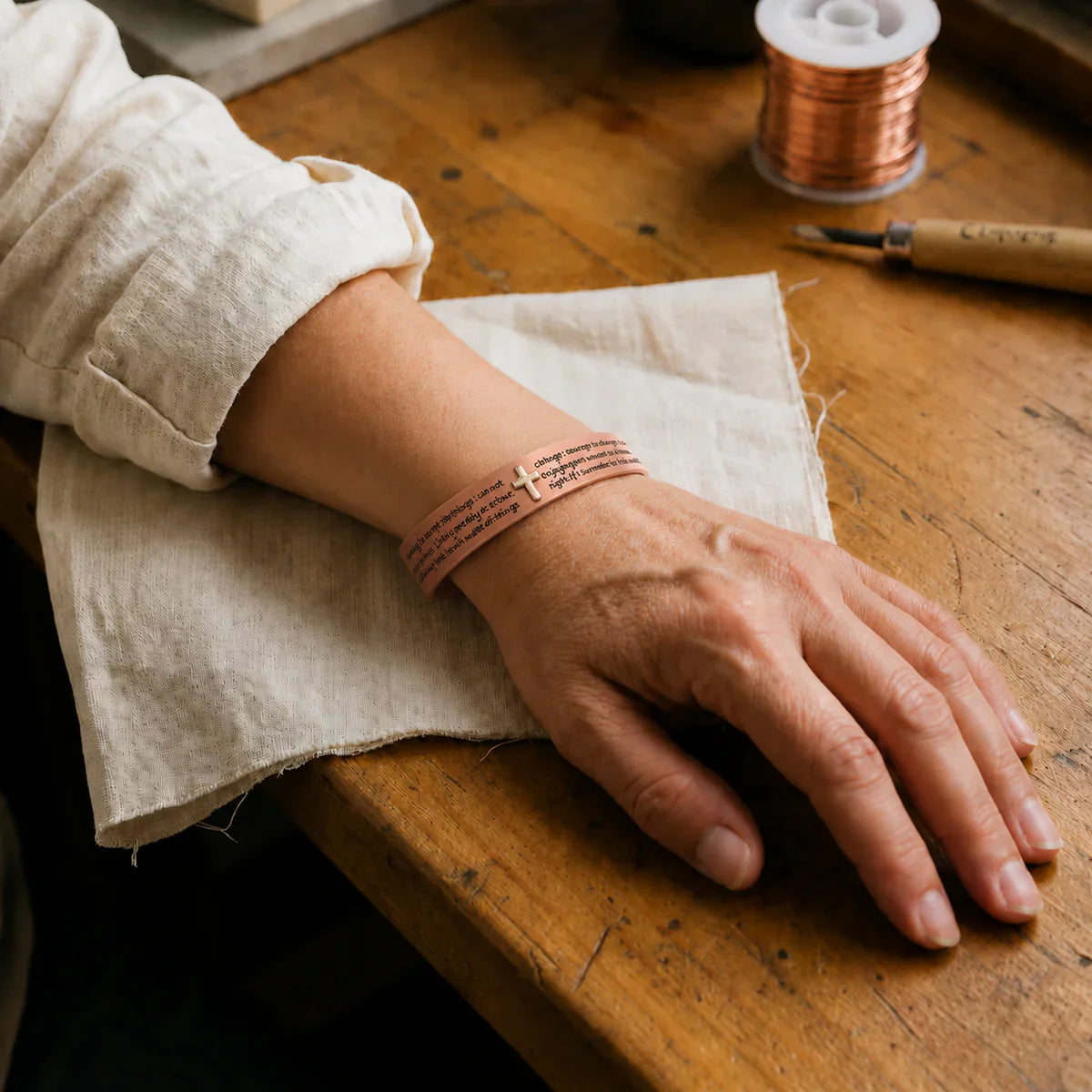 Vintage Creed Copper Bracelet