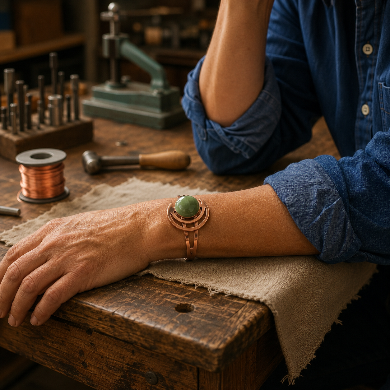 Crescent Copper Bracelet