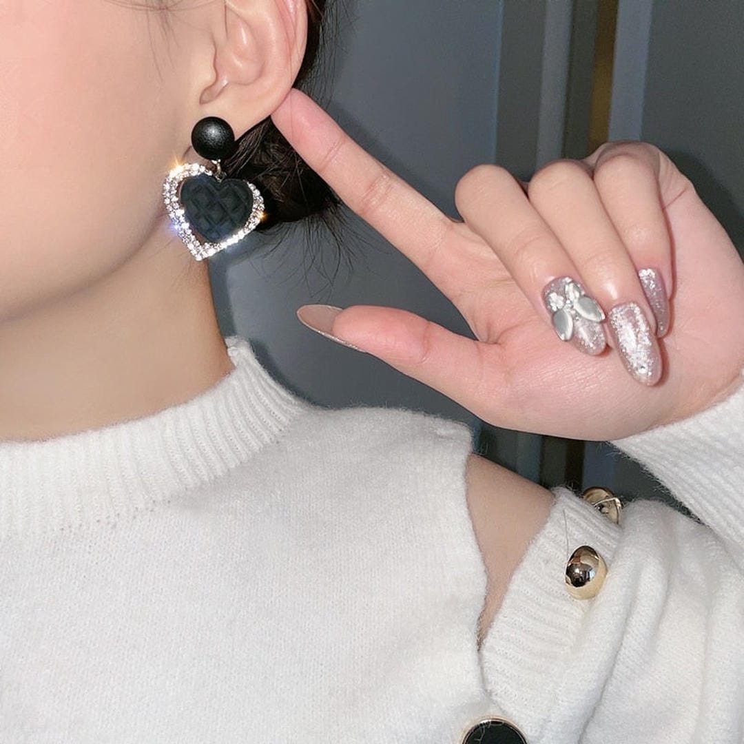 Black Heart Earrings