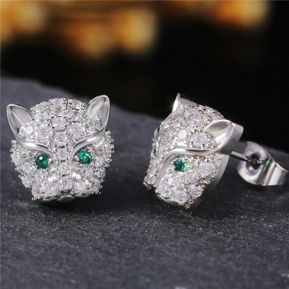Delicate Leopard Head Earrings
