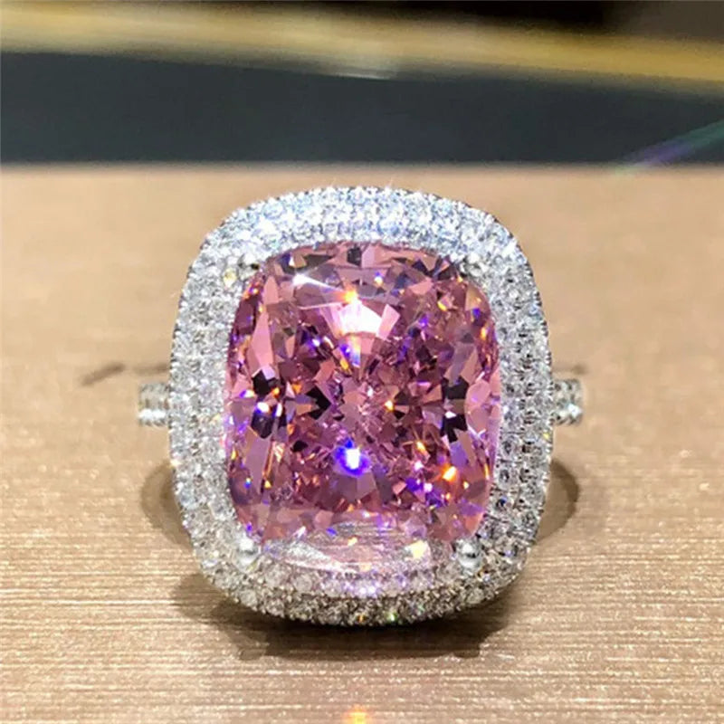 Polished Timeless Pink Crystal Ring