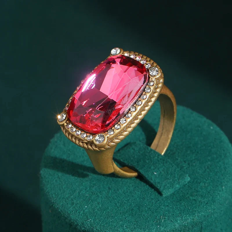 Sophisticated Square Zircon Ring