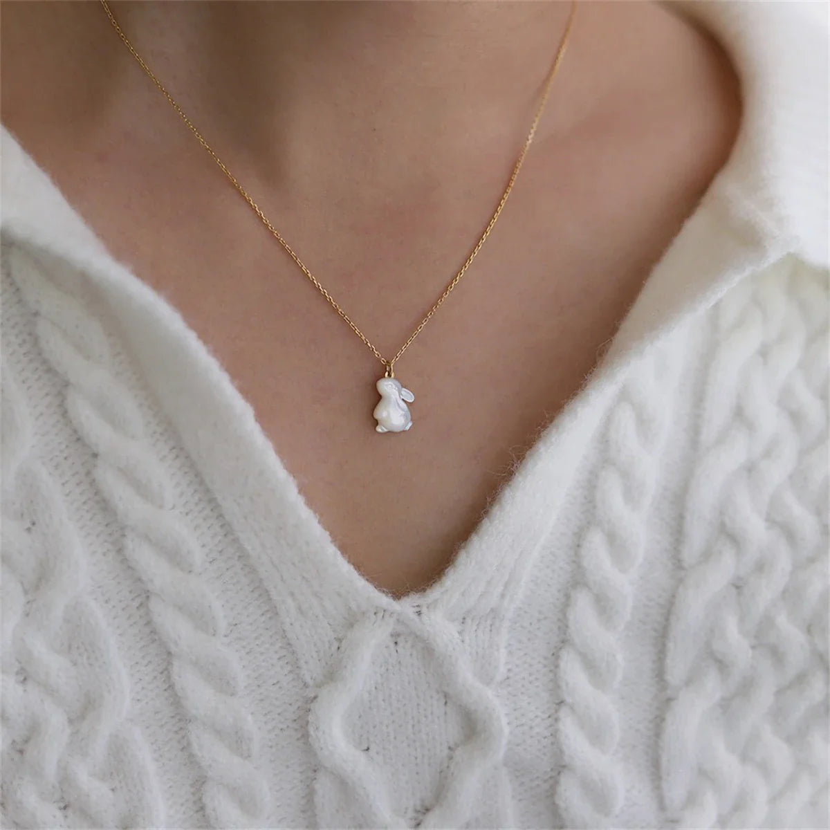 Artistic Rabbit Pendant Necklace