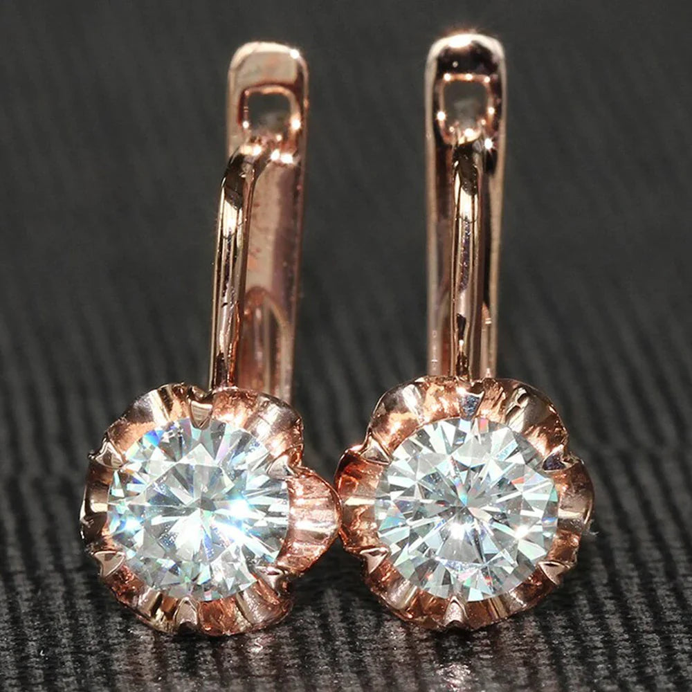 Elite Rose Gold Flower Earrings