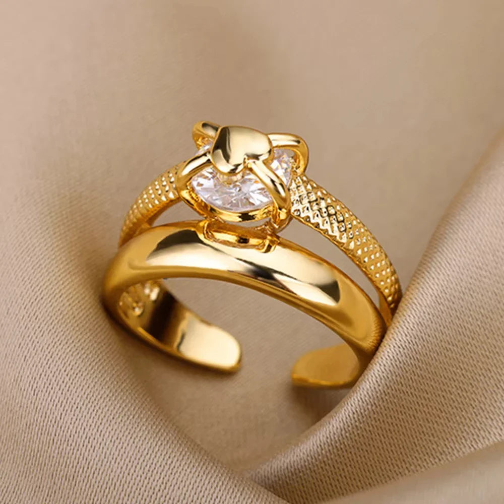 Open Silhouette Gold Ring