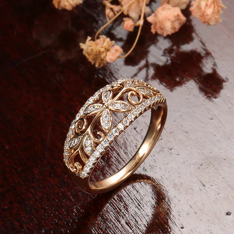 Vintage Floral Filigree Pearls Ring