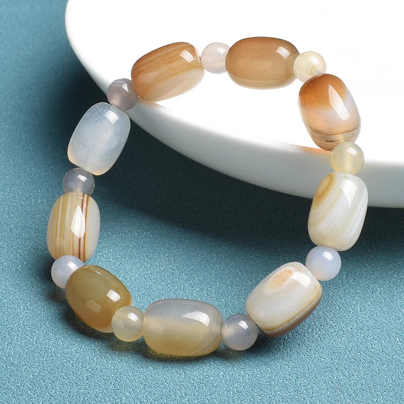 Barrel Jade Beaded Bracelet