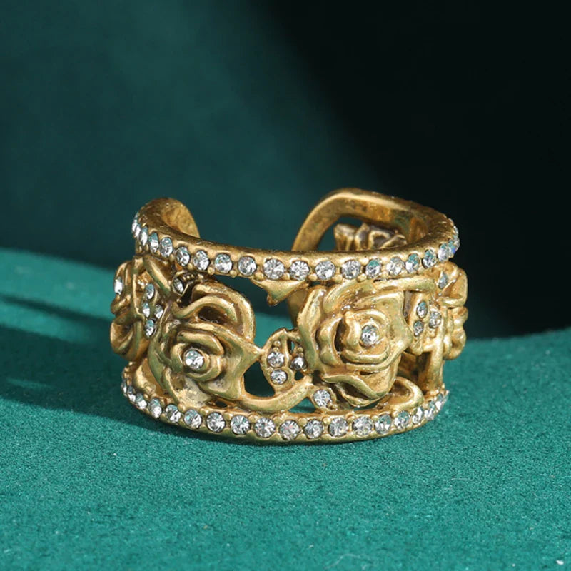 Luxe Rose Pave Crystal Ring