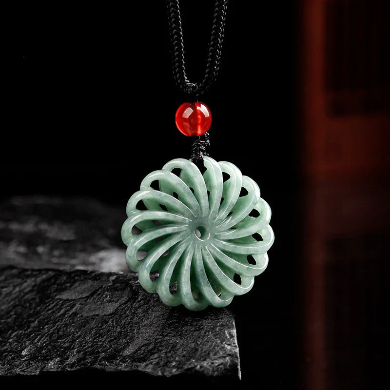 Exquisite Jade Spiral Necklace