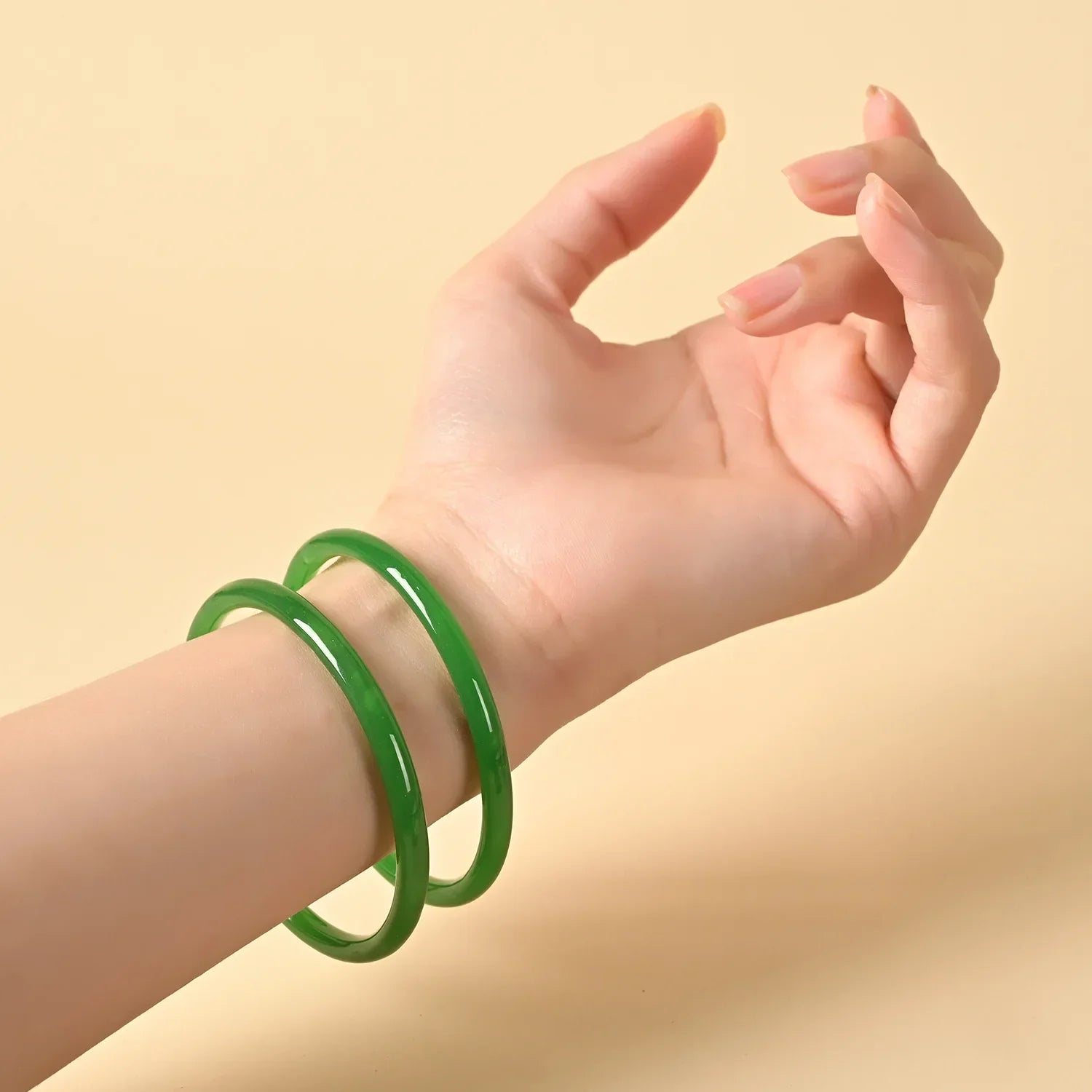 Polished Glass Jingle Bangles