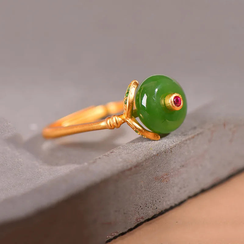Square Charming Jade Ring