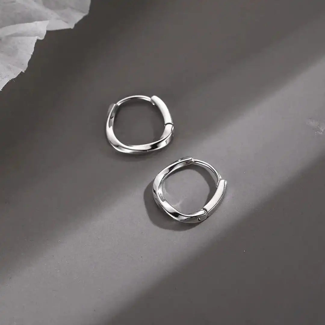 Sterling Silver Round Inlaid Earrings