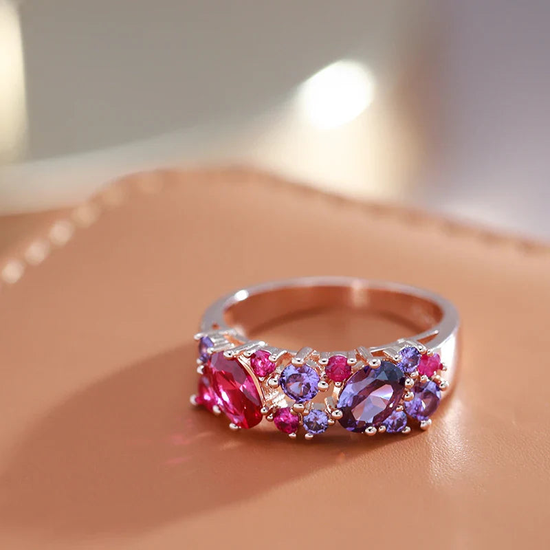 Lustrous Shimmering Cluster Ring