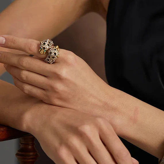 Artistic Leopard Zirconia Statement Ring