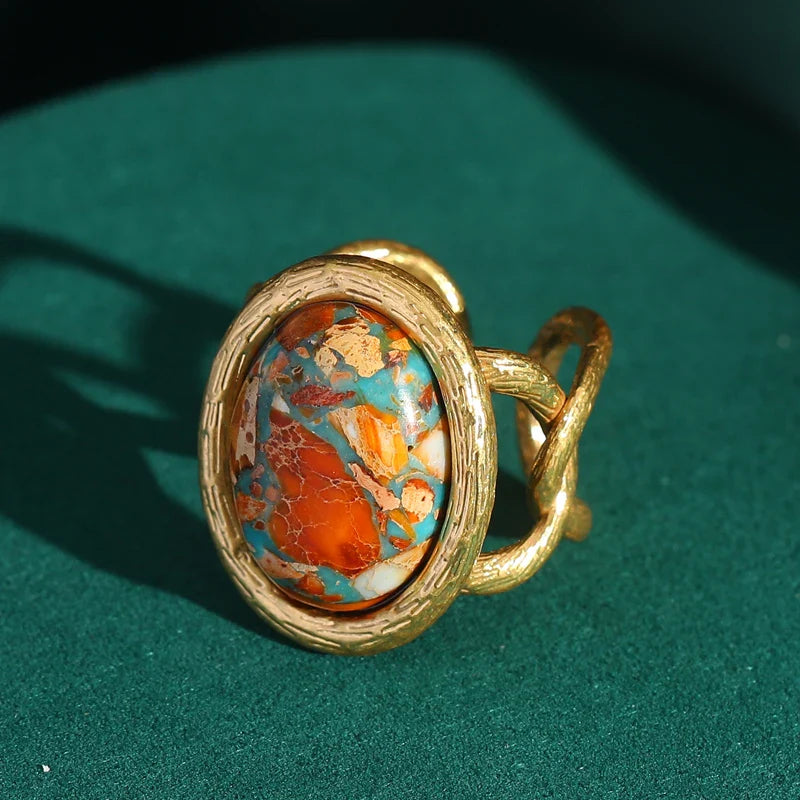 Radiant Nautical Turquoise Gold Ring