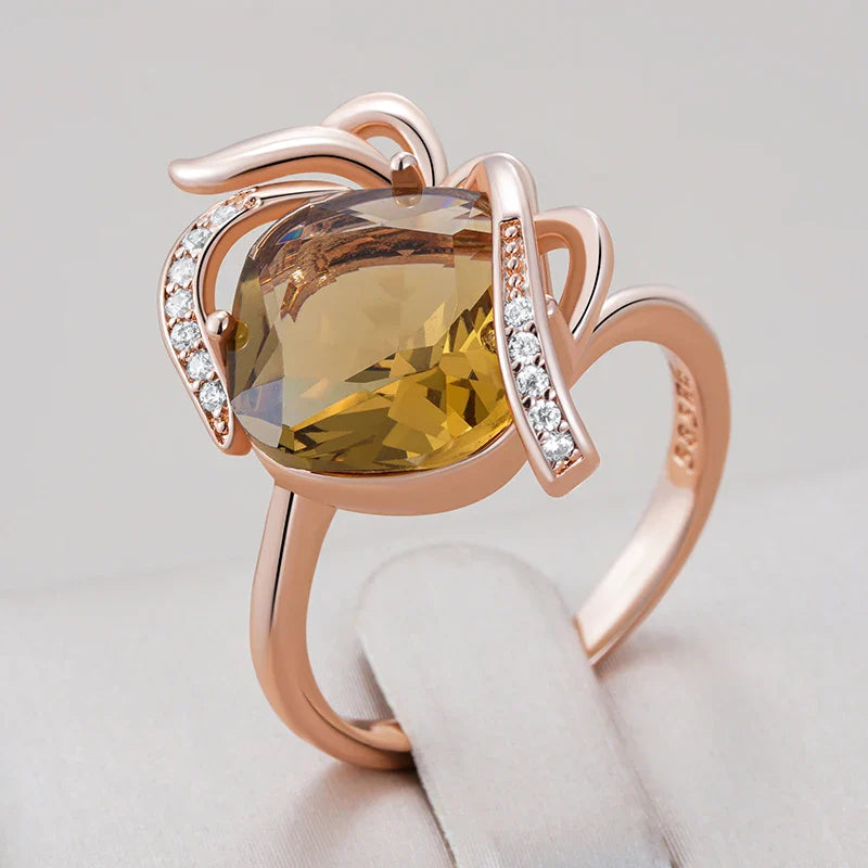 Ethereal Amber Crystal Ring