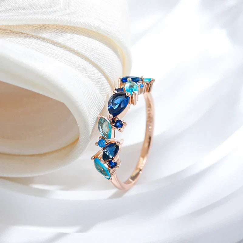 Opulent Sapphire Aqua Ring
