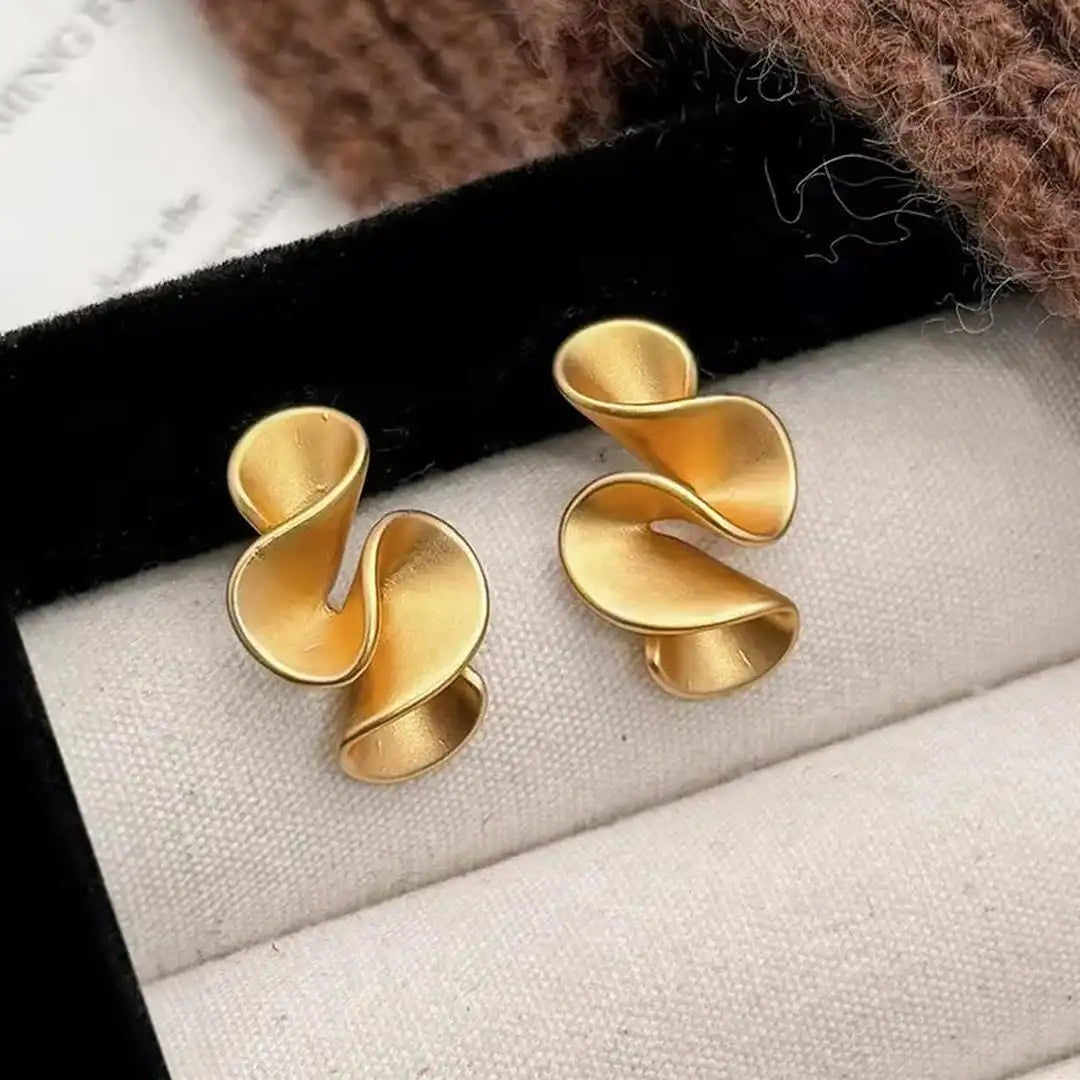 Sterling Silver Gold Flower Stud Earrings