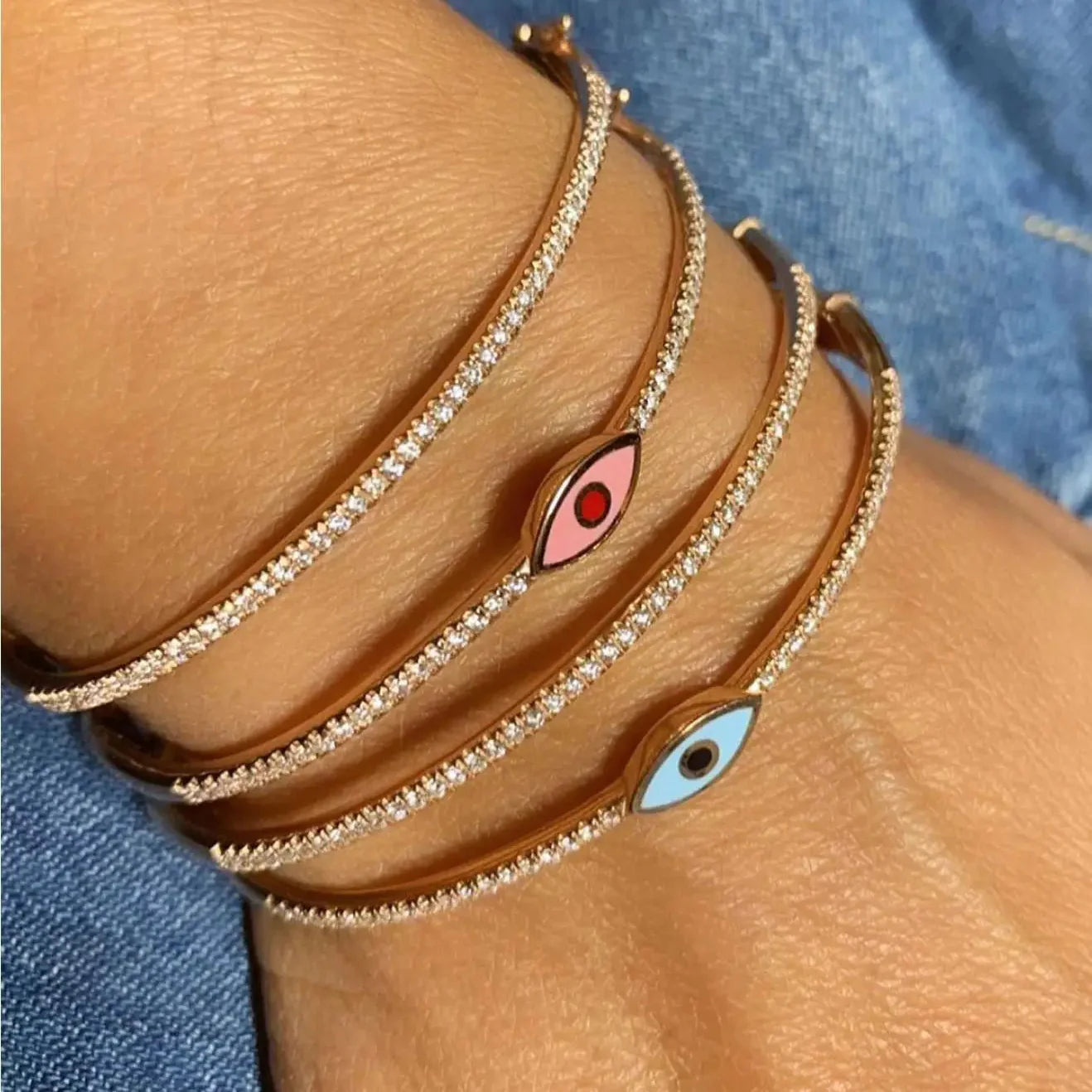 Enamel Eye Charm Bracelet
